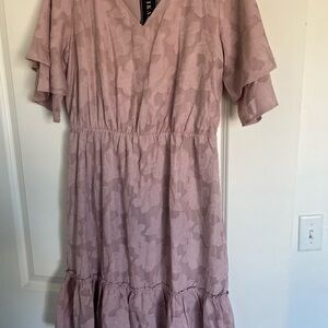 Mikarose Blush Pink Floral Midi Dress